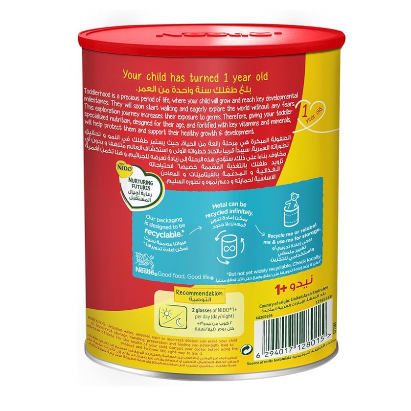 Nestle NIDO Stage 1+ Toddlers Milk Formula For 1 To 3 Years 400g